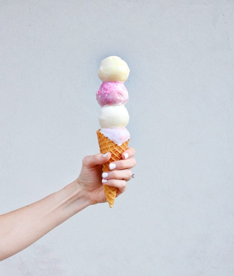 Quadruple scoop of ice cream at Lick in Austin