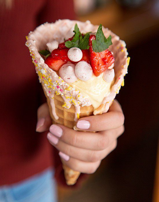 ice cream cone at dipdipdip in Austin