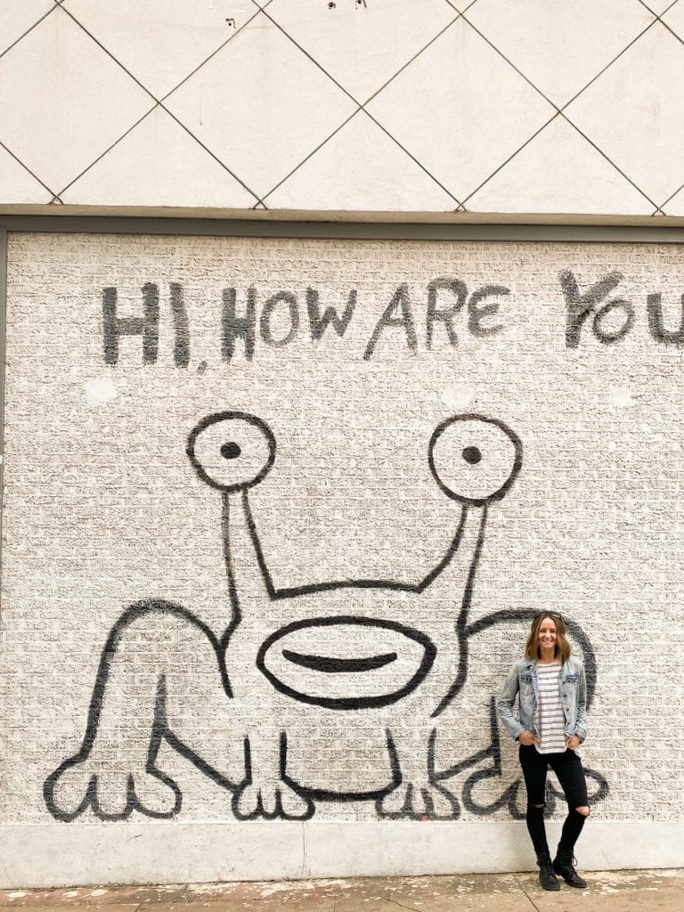 Hi How Are You mural near UT Austin