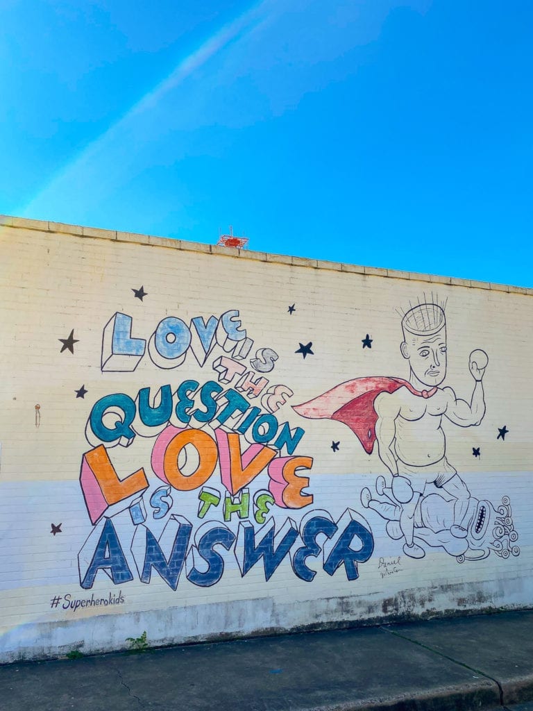 Famous Austin Murals: Love Is The Questions, Love Is The Answer