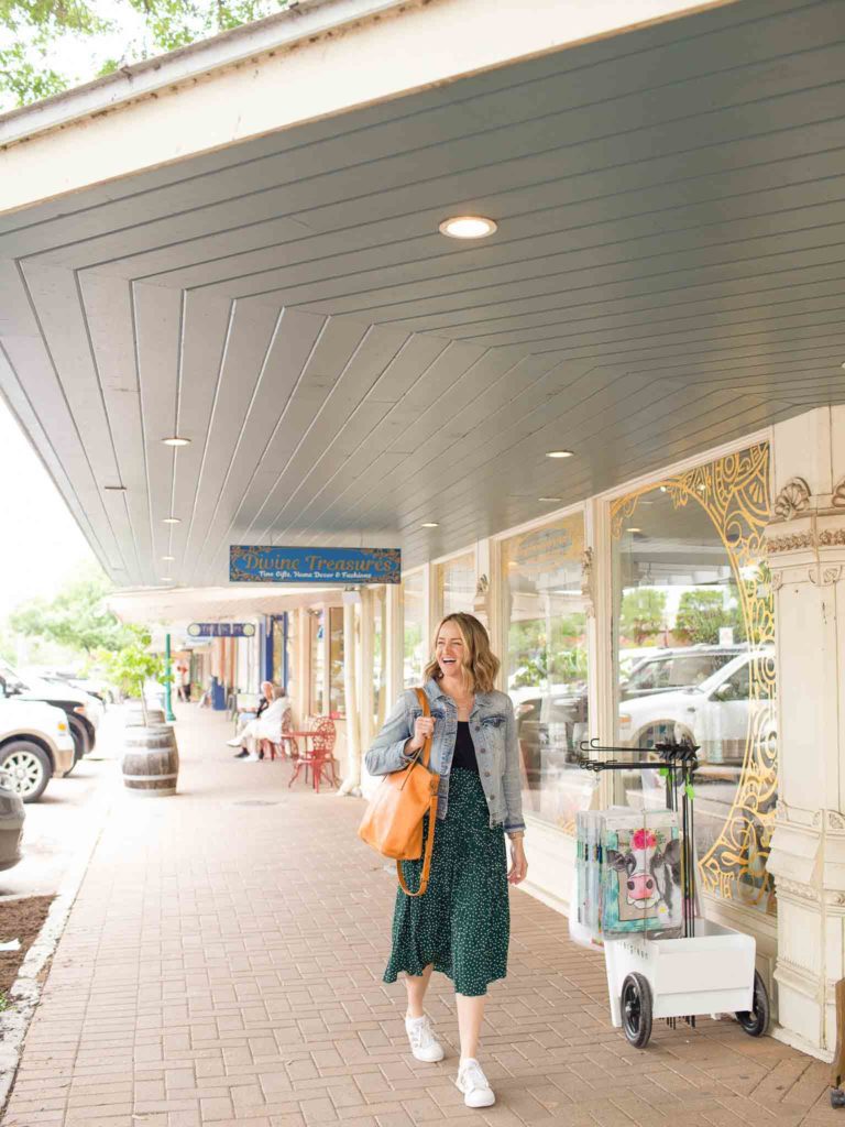 Shopping in historic downtown square Georgetown Texas