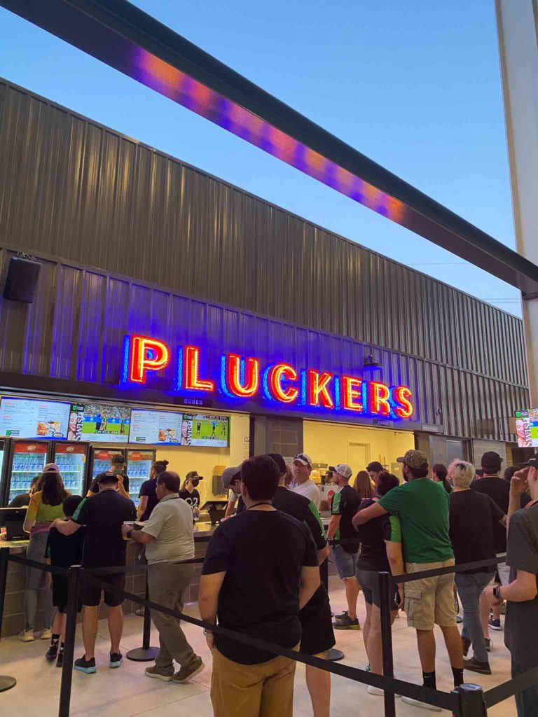 food at Q2 stadium: Pluckers