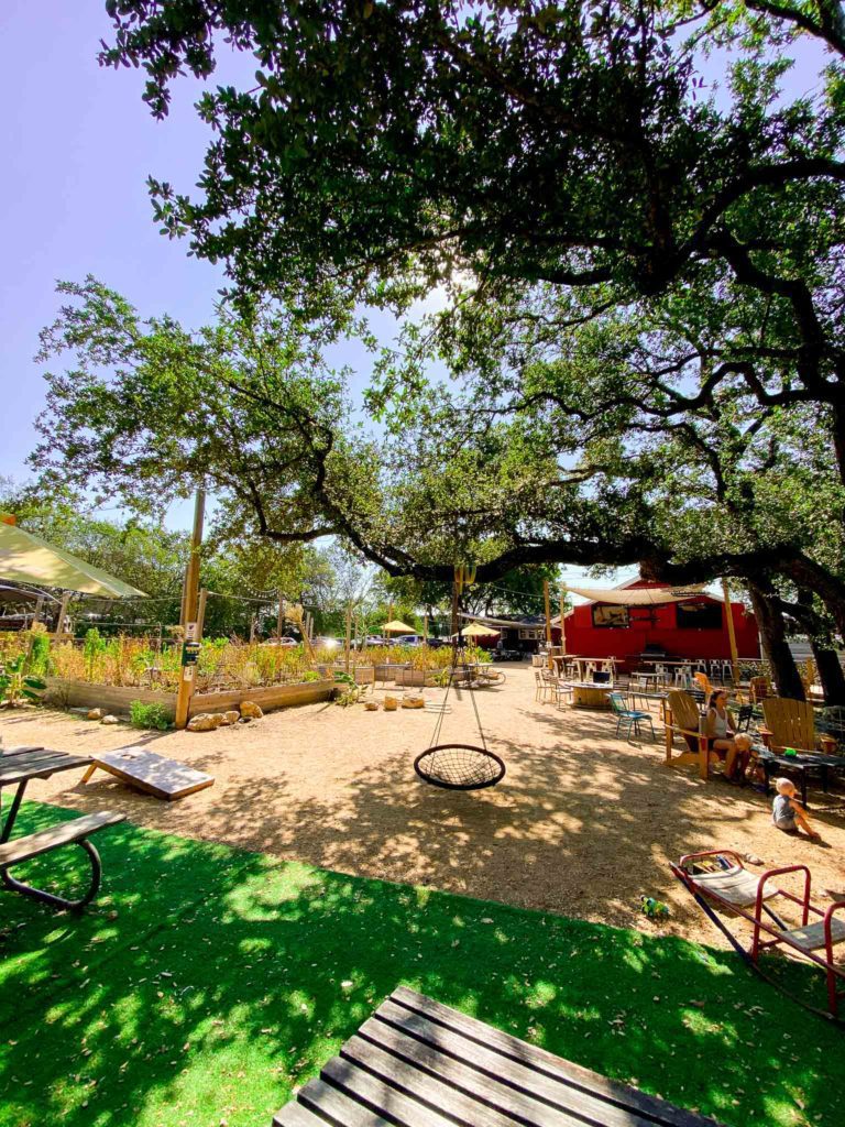 The Hive Coffee outdoor space in south Austin