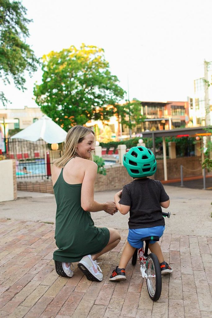 woom balance bike on South Congress