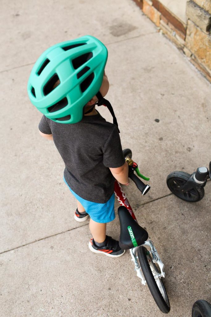 woom balance bike on South Congress